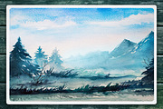 Watercolor Vector Landscapes set#2, an Illustration by AlexGreenArt (Thumbnail 4 of 10)