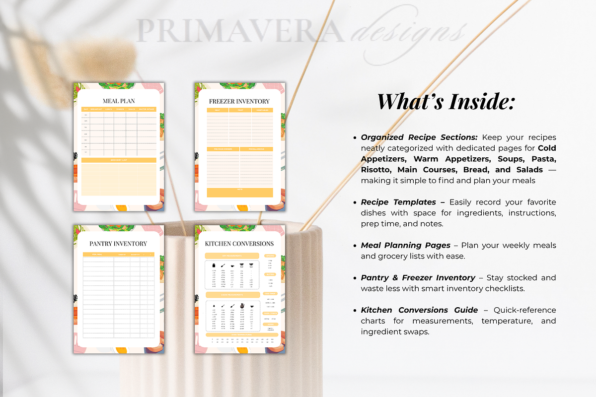 Printable Planner - Recipe Book, a Stationery Template by Primavera Studio Design (Photo 3 of 6)