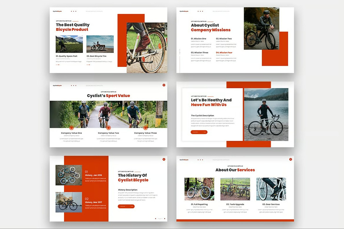 Cyclist - Bicycle Google Slides, a Presentation Template by Fit-tee (Photo 2 of 6)
