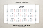 2027 calendar template in French, a Stationery Template by Ederella (Thumbnail 1 of 2)