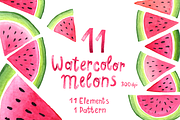 Watercolor Melons, a Food Illustration by skrich (Thumbnail 1 of 3)