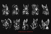 10 Bundle Dark Art Valkyrie Knight, an Illustration by Morspective (Thumbnail 6 of 7)