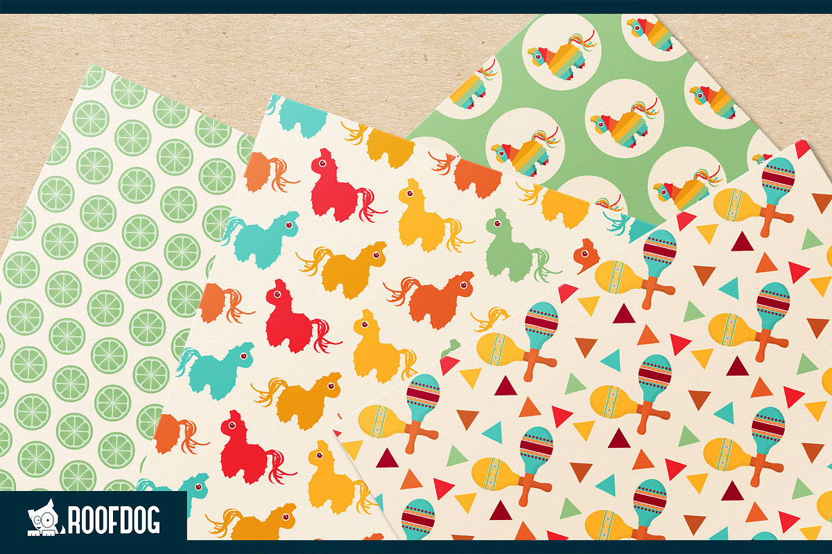 Cinco de Mayo themed digital papers, a Pattern Graphic by Roofdog Design (Photo 5 of 5)