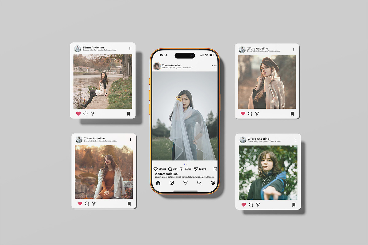 Modern Social Media Post Mockup, an iPhone Mockup by graphicsecond (Photo 2 of 7)