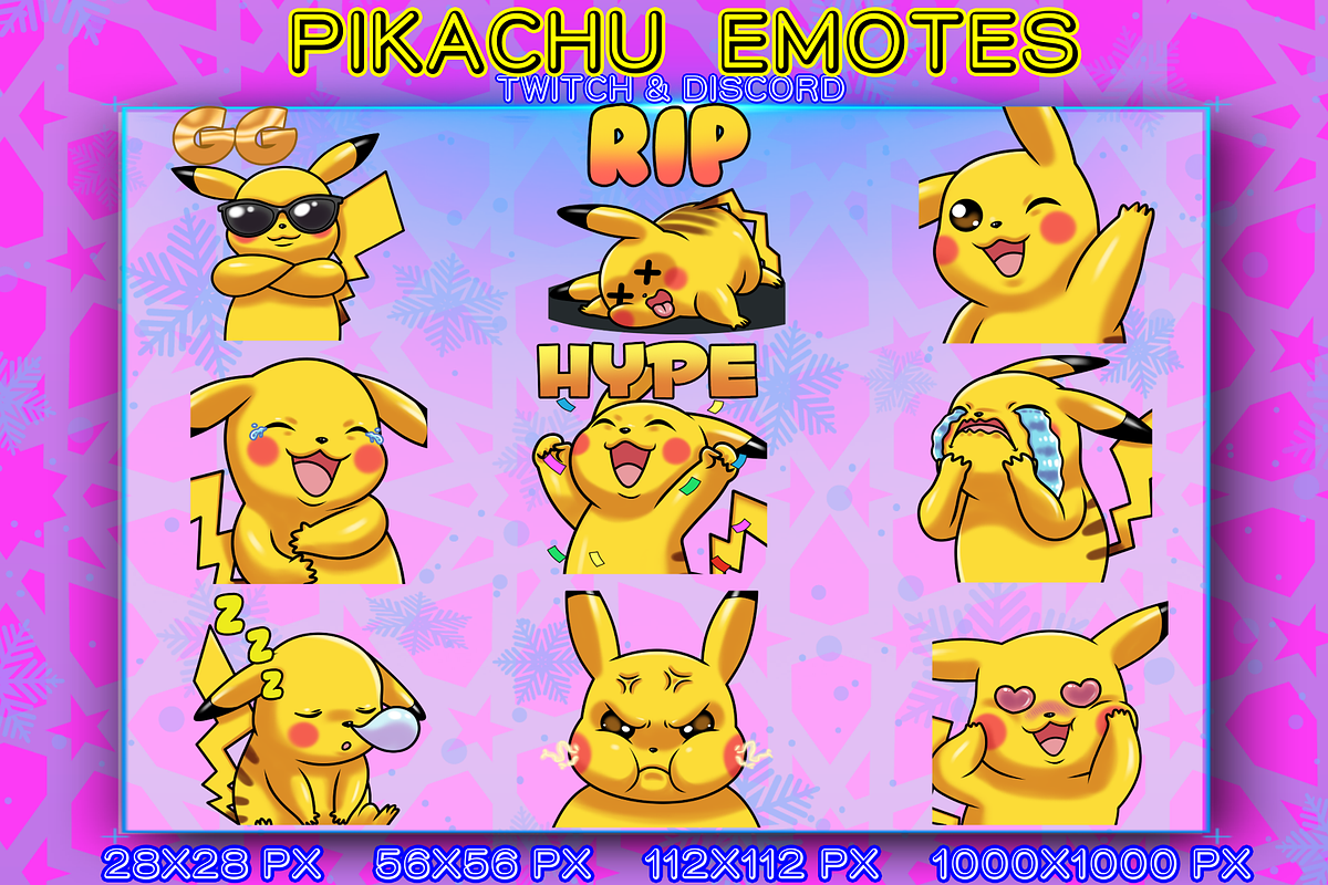 PIKACHU EMOTES TWITCH, an Object Graphic by YUNGMOTS (Photo 1 of 6)