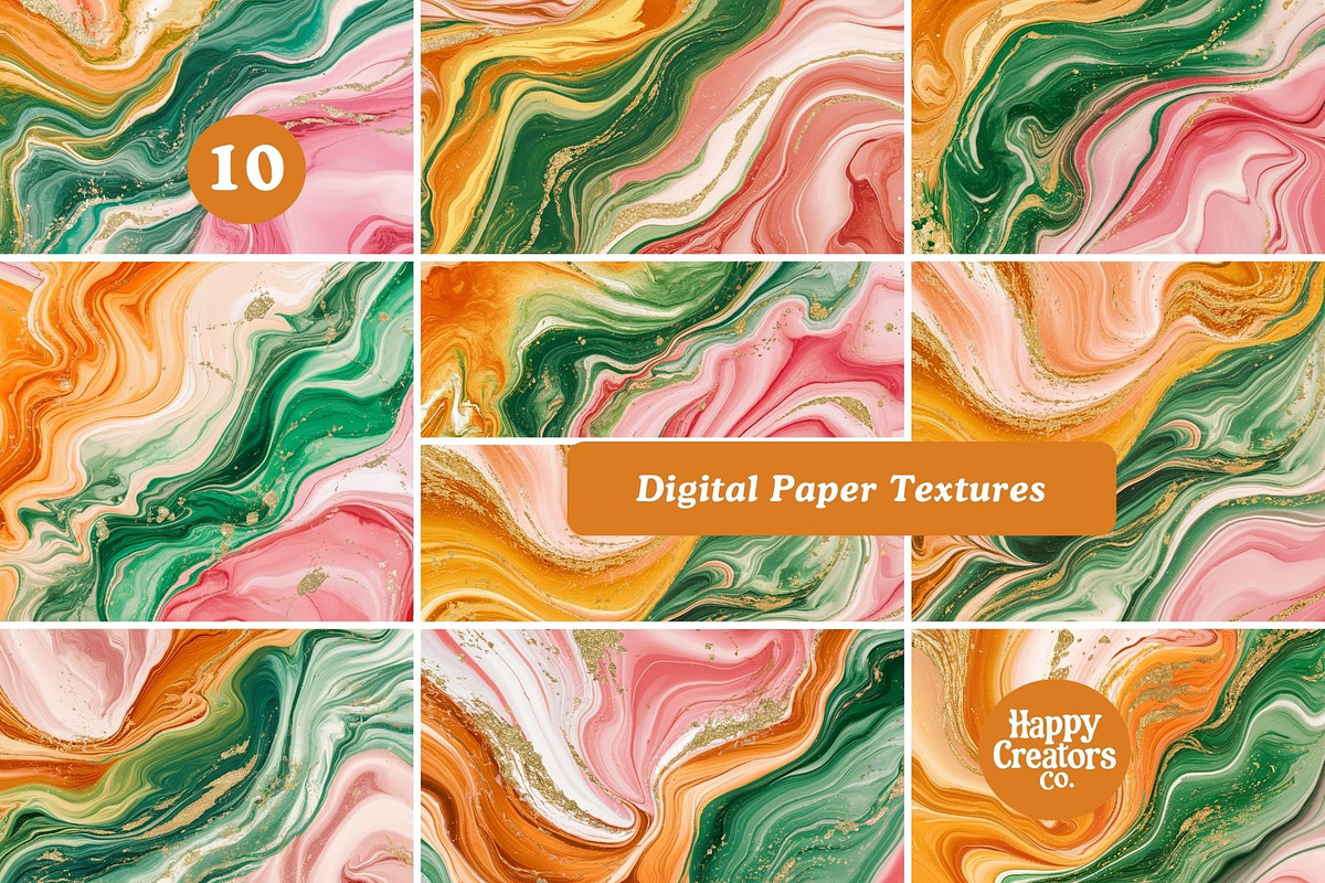 Acrylic Pour Marble Textures, a Texture Graphic by Happy Creators Co. (Photo 4 of 6)