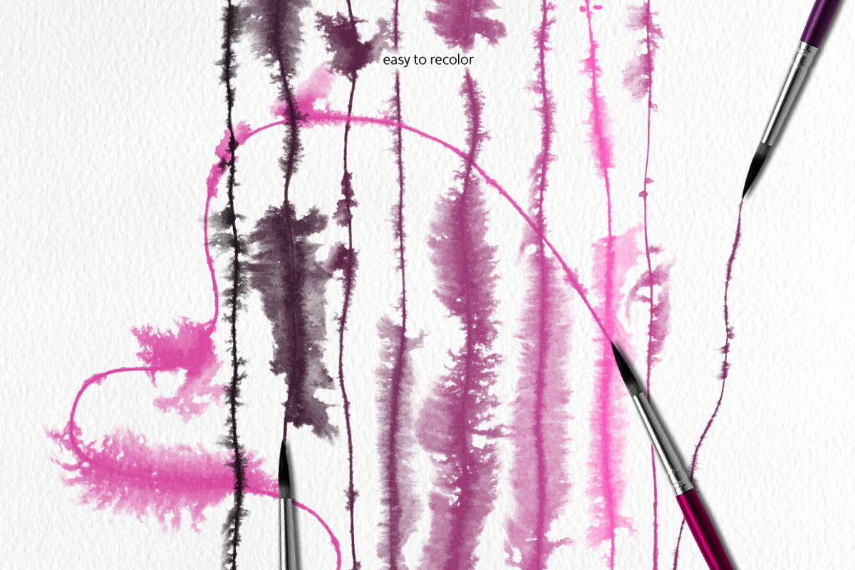Runny Ink Brushes for Illustrator, a Brush Add-On by Mazheika Store (Photo 4 of 7)