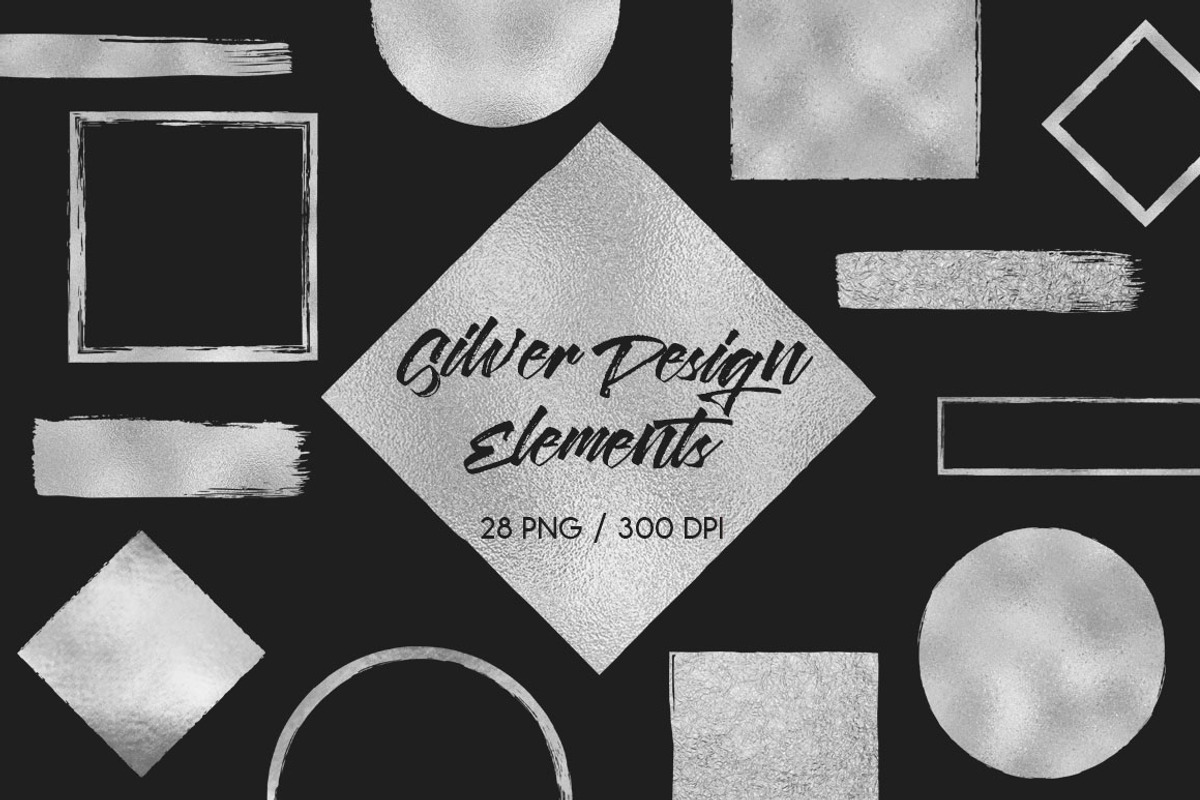 Silver Design Elements, an Object Graphic by PeDe Designs