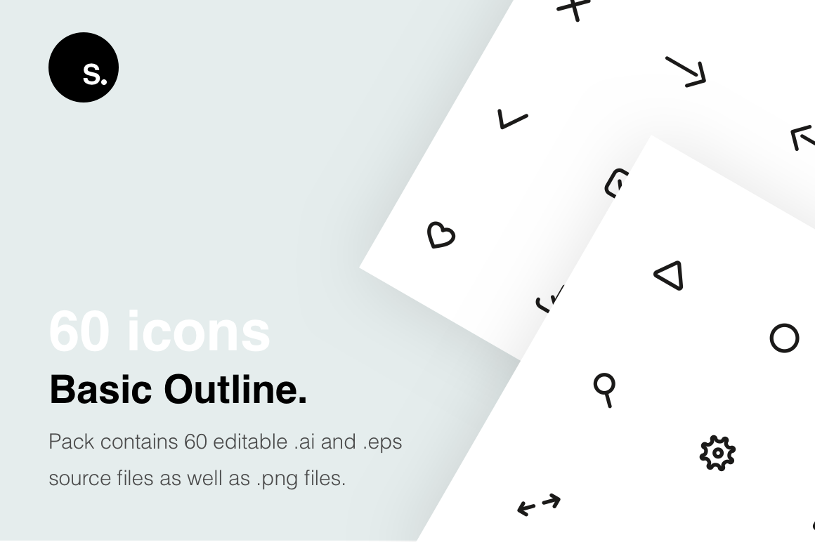 60 Basic outline icons, an Outline Icon by Oday Noon