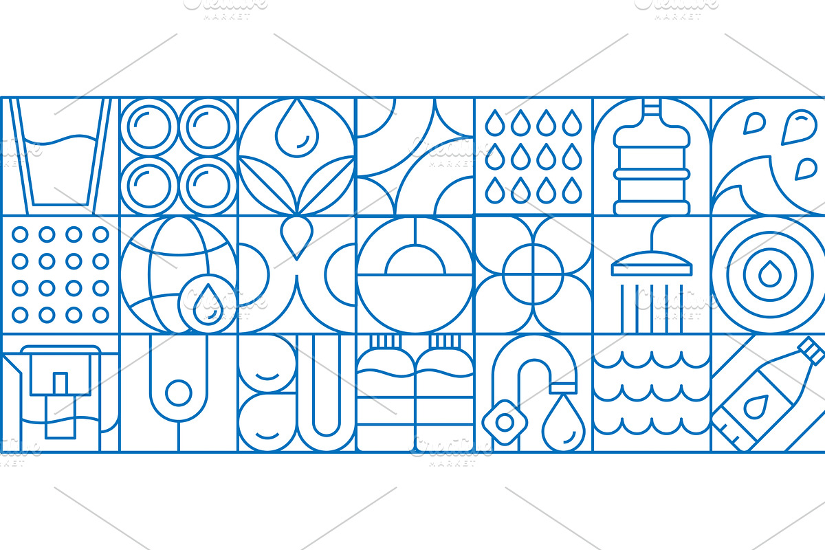Abstract water geometric pattern, a Food Illustration by Buch&Bee