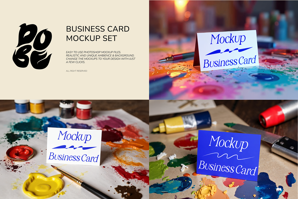 Business Card Mockup Set, a Books & Magazine Mockup by DOBE Studio (Photo 1 of 6)