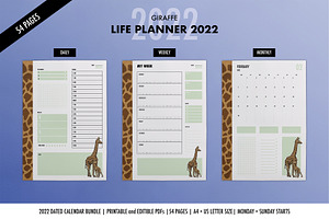 Giraffe Life Planner 2022