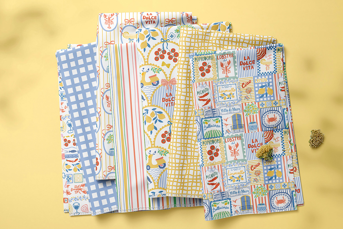 Italian summer - Dolce Vita pattern, a Pattern Graphic by Tani Kuzminka (Photo 25 of 29)