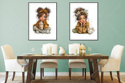 Whimsical Coffee Girl Clipart Bundle, a Seasonal Illustration by Canvas Craft (Thumbnail 7 of 10)