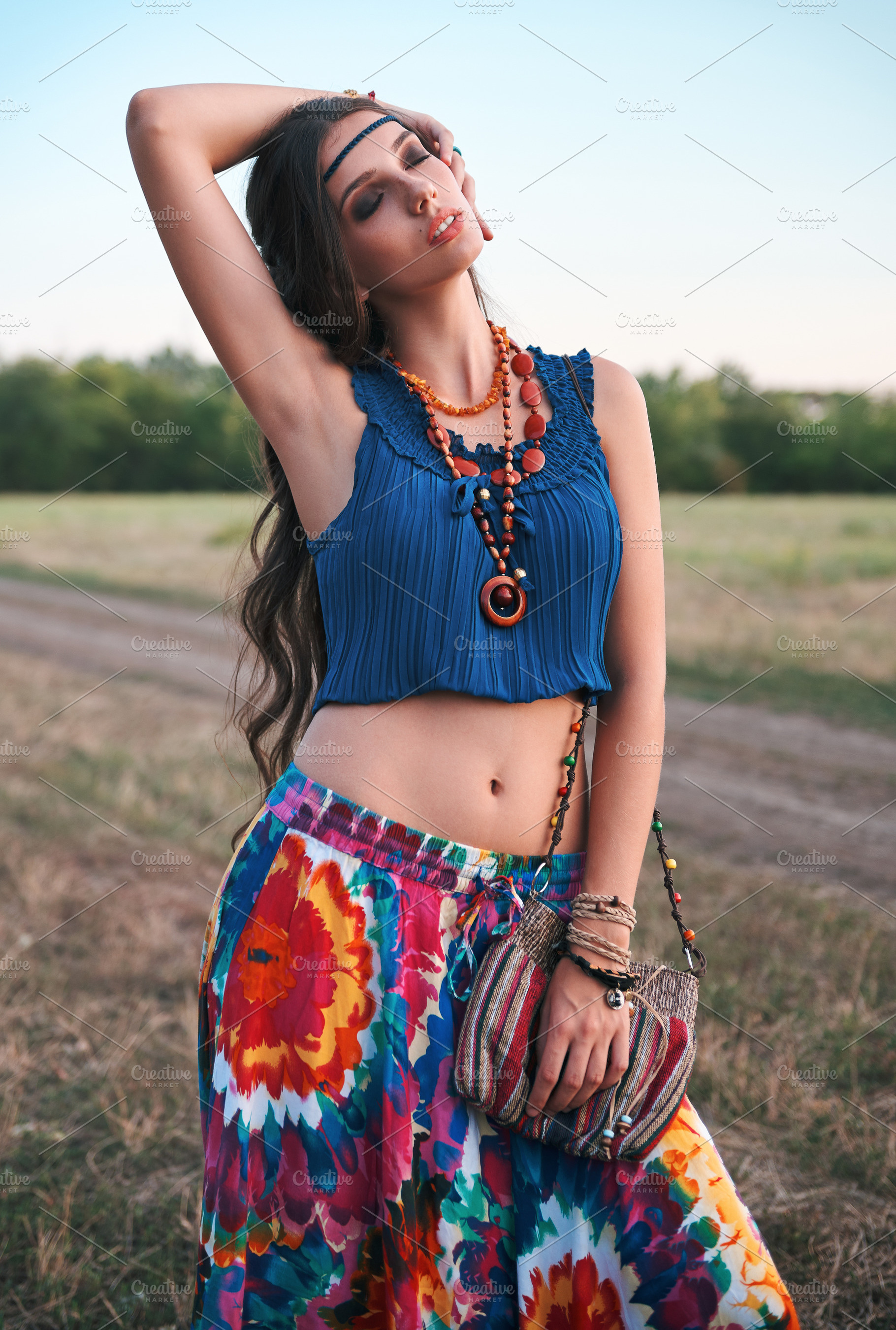 Beautiful young boho hippie girl stock photo containing girl and woman, a Person Photo by Jetrel