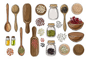 Vector food icons. Spices, nuts, a Food Illustration by irina.vaneeva (Thumbnail 5 of 5)