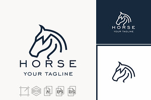 logo horse equine simple, an Animal Illustration by galaxyd