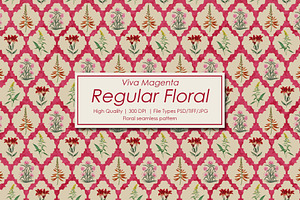 Viva Magenta Floral Seamless Pattern