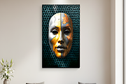 Golden & Silver Cracked Mask Art, a Decorative Illustration by Atelier Nocturne Graphic (Thumbnail 3 of 3)