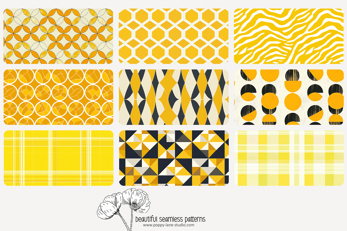 80 yellow geometric seamless pattern, a Pattern Graphic by Poppy Lane Studio (Photo 10 of 11)