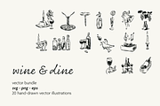 Wine & Dine Vector Bundle, a Food Illustration by Little Gremlin (Thumbnail 1 of 7)