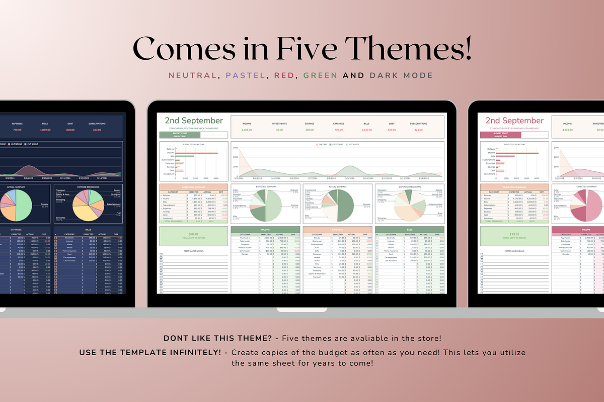 Standard Paycheck Budget - Neutral, a Templates & Theme by The Creative Plans co (Photo 2 of 10)