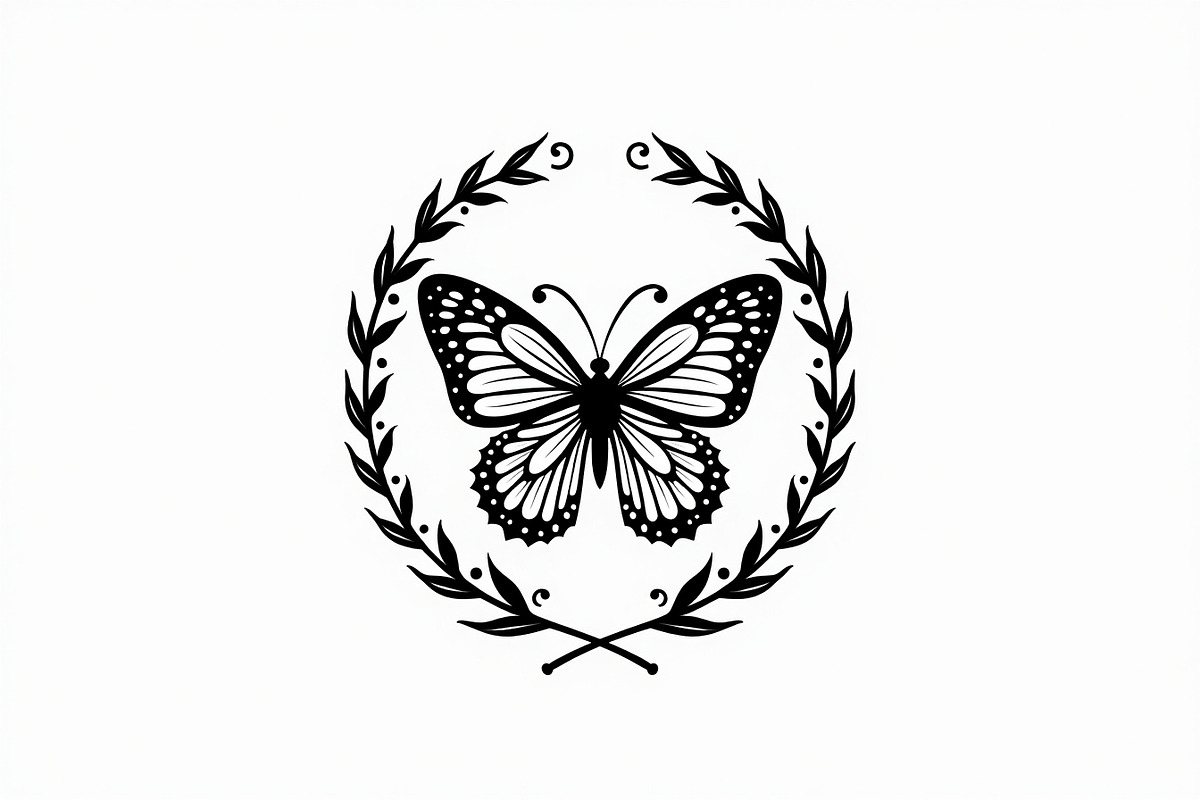 Rose Butterfly Wreath Silhouette —, an Illustration by Amazin_art (Photo 10 of 25)