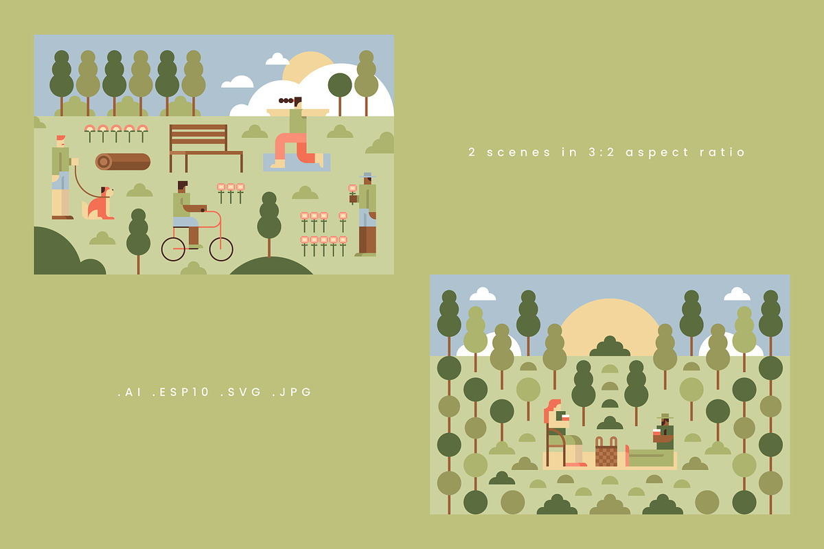 Geometric Life - Park Activities, a Person Illustration by Léo Alexandre (Photo 9 of 17)