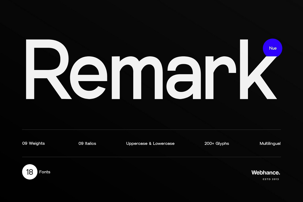 Remark Nue - Sans-serif Font Family, a Sans Serif Font by Webhance Studio (Photo 1 of 9)