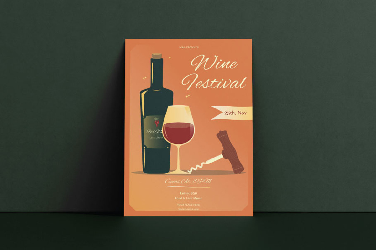Wine Festival Flyer, a Flyer Template by FaraHelal (Photo 1 of 3)