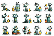 Cat And Bird Christmas Clipart, an Illustration by Daily.Designs (Thumbnail 4 of 5)