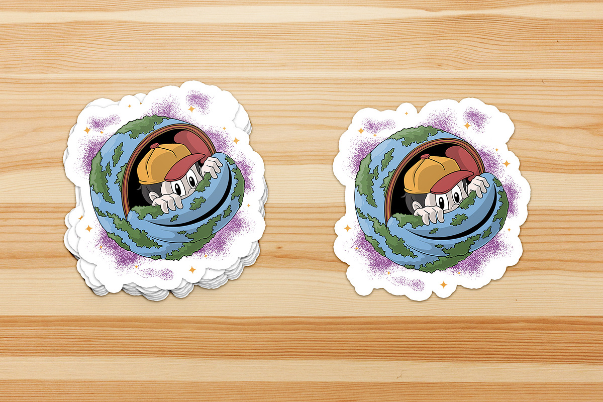 Boy Peeking from Curled Earth Planet, a Branding & Logo Template by Judsart (Photo 3 of 3)