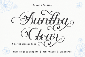 Auntha Clear Script Font