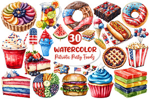 Patriotic Party Foods Clipart, an Illustration by Dream Creation