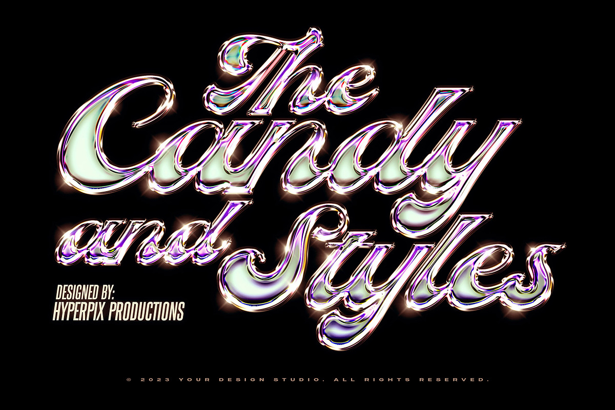 Chrome Text Effects Bundle 02, a Layer Style Add-On by Hyperpix Productions (Photo 43 of 48)