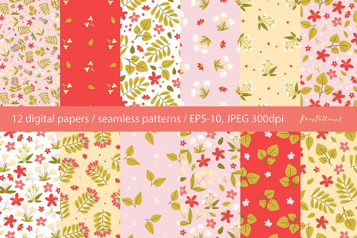 Floral patterns, a Pattern Graphic by rosypatterns (Photo 1 of 4)