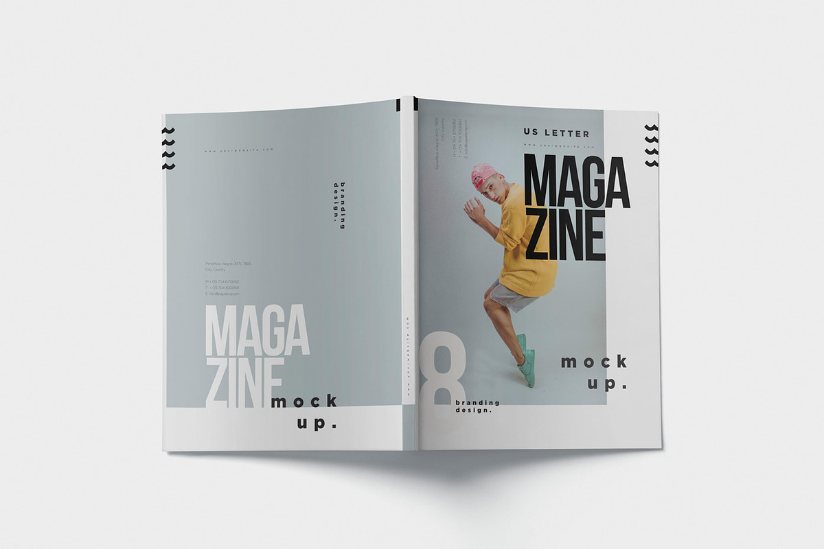 US Letter Size Magazine Mockups, a Books & Magazine Mockup by GfxFoundry