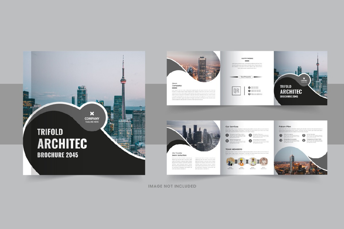 Architecture square trifold brochure, a Brochure Template by Pavel_design
