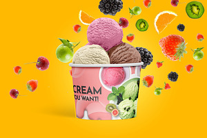 Cool set of ice cream mockups