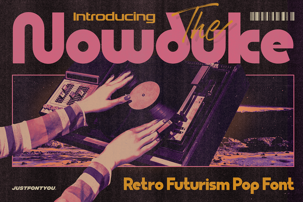 Nowduke - Retro Futurism Pop Fonts, a Sans Serif Font by Ian Irwanwismoyo (Photo 1 of 7)