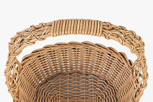 Wicker Basket 04 Natural With Apples