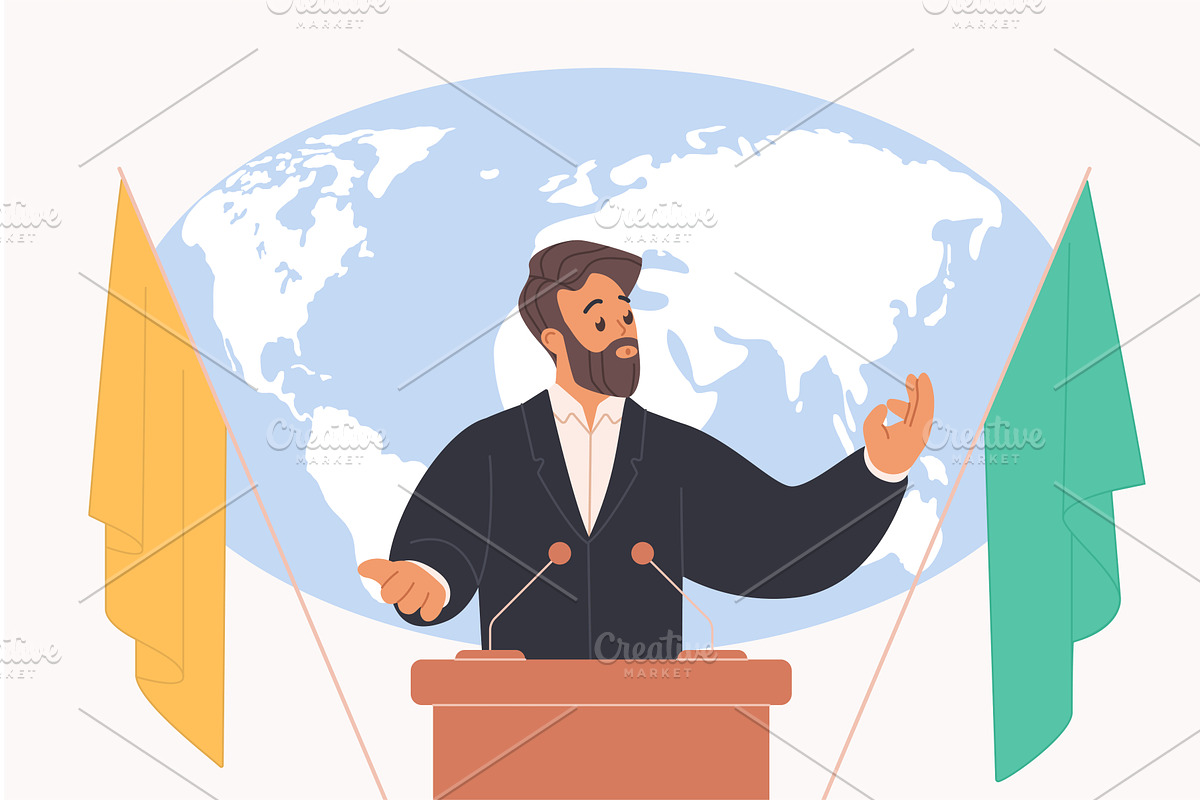 Government leader diplomat, a Person Illustration by Lemberg Vector