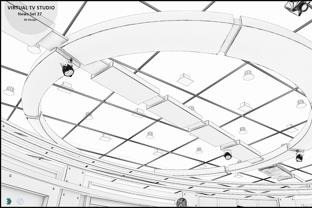 Virtual TV Studio News Set 27, an Architecture 3D Model by akerStudio (Photo 39 of 49)