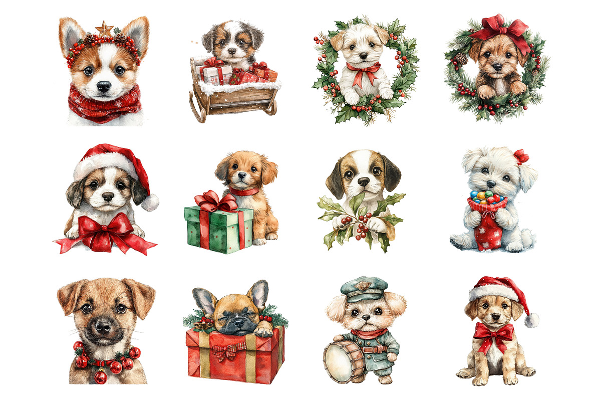 Santa Paws Retro Christmas Puppy PNG, an Illustration by SinaCreation (Photo 3 of 7)