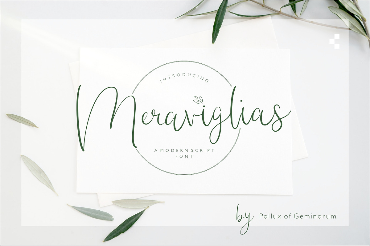 Meraviglias, a Script Font by Pollux of Geminorum (Photo 1 of 12)