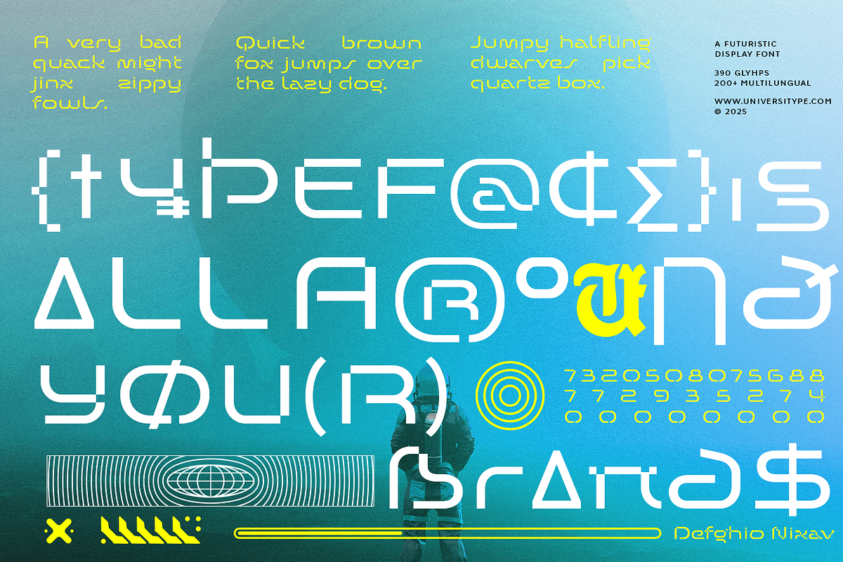 UT Defghio Nixav : A Futuristic Font, a Sans Serif Font by Universitype (Photo 10 of 10)