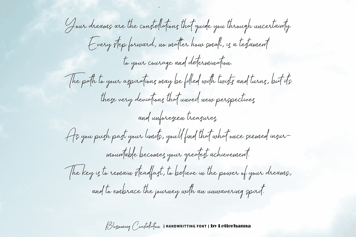 Blossoming Constellation Font, a Handwritten Font by Letterhanna Studio (Photo 12 of 13)