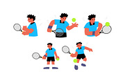 Tennis Man Character Vol 2, a Sport Illustration by SLAB! Design (Thumbnail 3 of 3)