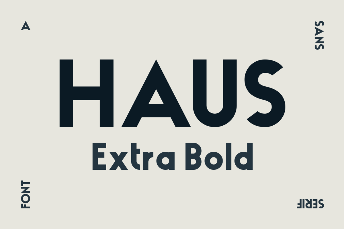HAUS Sans Extra Bold, a Sans Serif Font by MARTINI Type Designer (Photo 1 of 5)