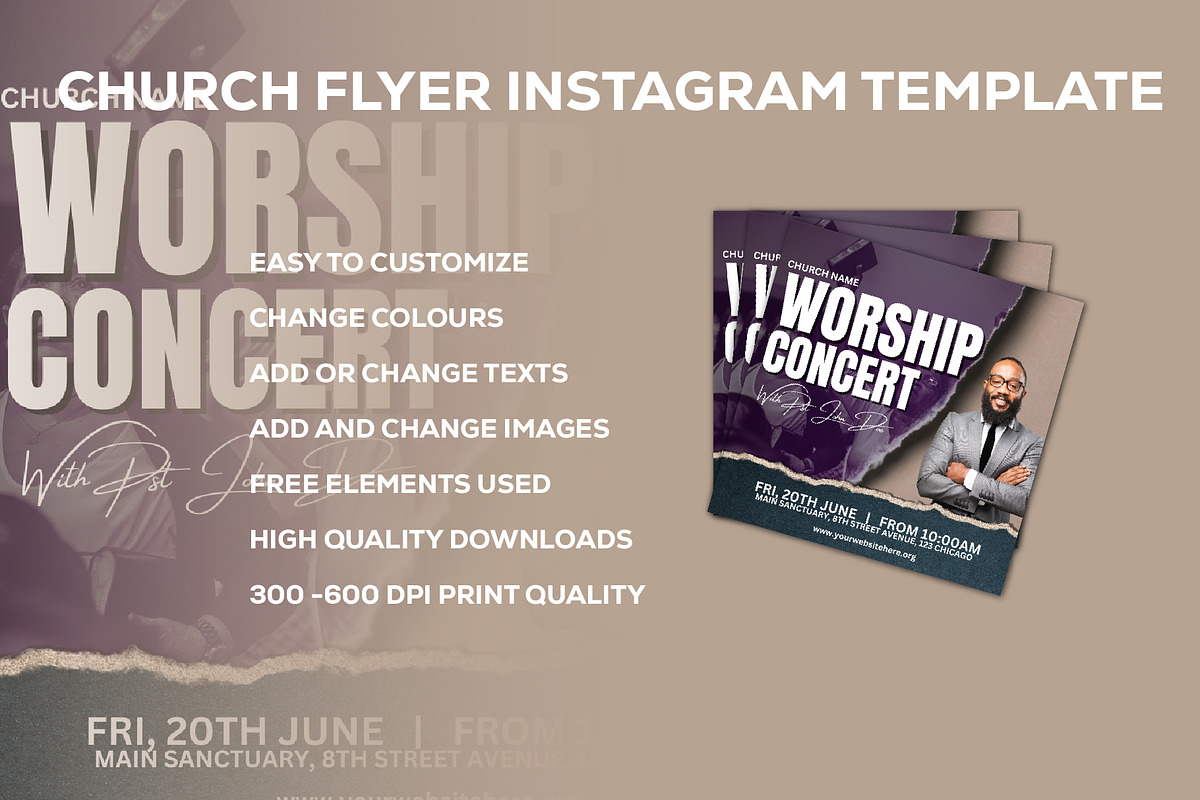 Church Flyer Canva Template, a Social Media Template by Sipi_Graphics (Photo 2 of 3)